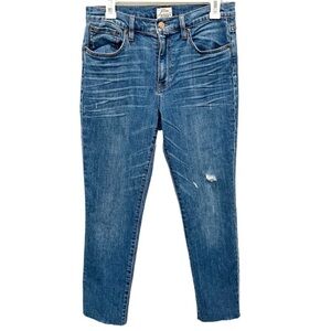 J. Crew Jeans Women's 27 Raw Hem Slim Broken In Boyfriend Distressed H6408